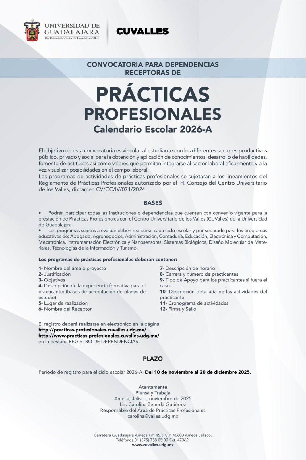 Convocatoria Dependencias PP