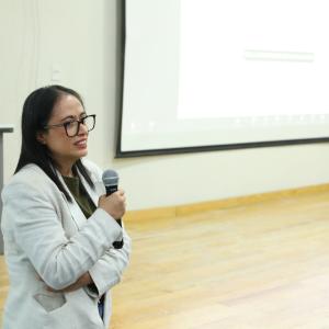 Evelyn Cortés González, jefa de la Unidad de Títulos de la Coordinación General de Control Escolar de la Universidad de Guadalajara en CUValles
